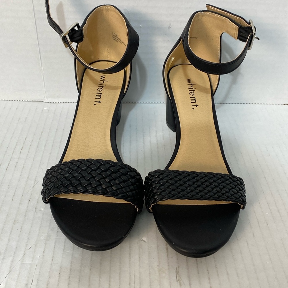 White mt. Sandals open toe woman shoe size 7.5M Dark Brown